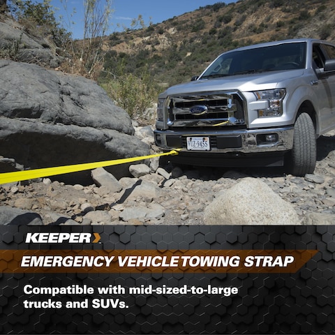 KEEPER  3 x 20 Emergency Vehicle Towing and Recovery Strap  11000 lbs Max Vehicle Weight and 22500 lbs Break Strength