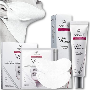 Anacis Advanced Neck Cream and Double Mask Works for Visible Correction of Neck Chin and Jawline  Fine Lines  Neck Wrinkles  Sagging Skin  Anti Aging for Women and Men Cream  Masks