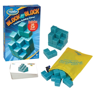ThinkFun Block By Block  Engaging 3D Puzzle Game  Enhances Architectural Skills  Mind Teaser for Ages 8 and Up  TravelFriendly with GameGo Storage Bag