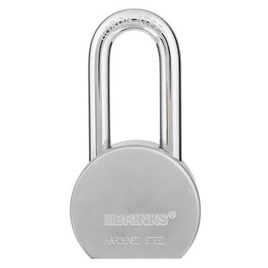 BRINKS  64 mm Commercial Solid Steel Keyed Padlock  Solid Steel Body with Boron Steel Shackle