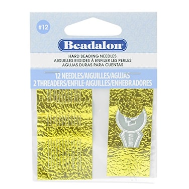 Beadalon Hard Needles 12 12 Pieces  2 Threader