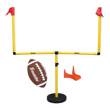 Franklin Sports Youth Football GoalPost Set  Kids Football Goal Post with Mini Football  Fun Football Goal for All Ages  Easy Assembly  Adjustable Height  Weighted Base