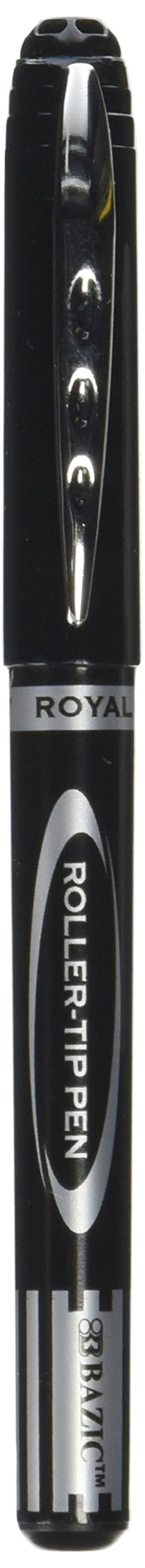 BAZIC Royal Black Rollerball Pen 3Pack