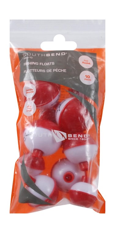 SOUTH BEND 10Pack PushButton Red  White Floats