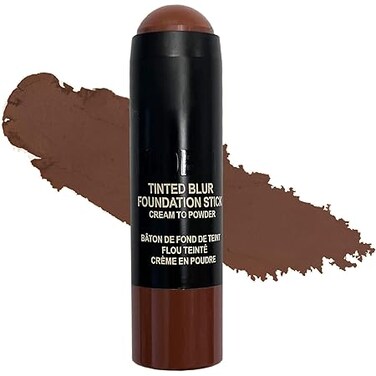 Nudestix Nudies Tinted Blur Foundation Stick Matte Cream Powder Multitask Makeup to Tint Blur Blot Skin and Sculpt Face Lightweight Natural Matte Finish Shade Deep 95 02 fl oz 62 g