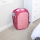 Smart Design Deluxe Mesh Pop Up Square Laundry Hamper w Side Pocket  Handles  VentilAir Fabric Collapsible Design  for Clothes  Laundry  Home  Holds 2 Loads 14 x 23 Inch Pink