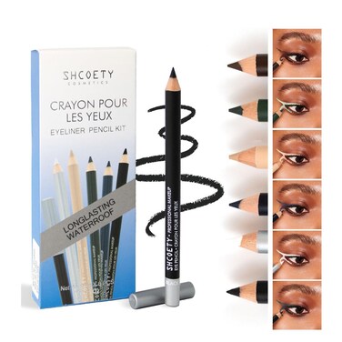 UOCK Eyeliner  6 shades of eyeliner set Natural Matte Longlasting Eyeliner Eye Makeup Eyebrow Pencil White Plesh color Olive Green Honey Brown Punk Dark Blue Black