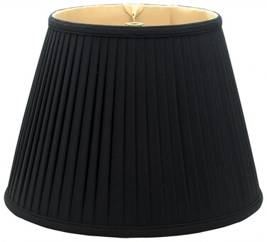 Royal Designs Inc Deep Empire Side Pleated Basic Lamp Shade BS72914BLKGL 9 x 14 x 105 Black with Gold