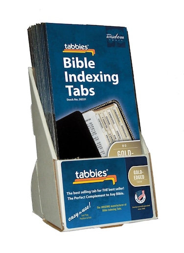 Tabbies 20 Pack with Display GoldEdged Bible Indexing Tabs Old  New Testament 80 Tab 58331