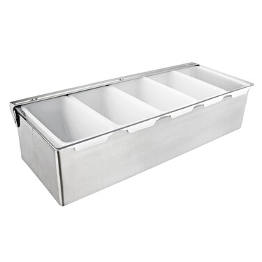 New Star Foodservice 48032 Stainless Steel Condiment Dispenser with 5 Compartments NO ICE Tray Included