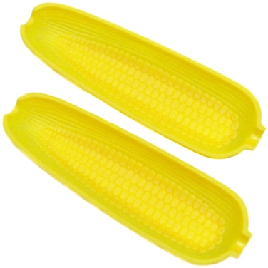 Chef Craft Select Plastic Corn Cob Dishes 95 inches in length 2 piece set Yellow