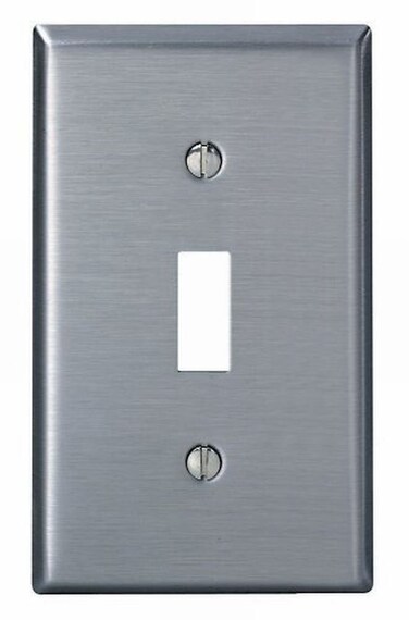 Leviton 0048400104 Single Gang Stainless Steel Single Toggle Wallplate  10 Pack