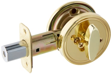 Schlage JD81605 One Sided Deadbolt Polished Brass Key Lock