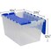 AkroMils 12 Gallon KeepBox File Box Plastic Stackable Storage Container with Hinged Attached Lid and Rails for Hanging File Folders 21Inch L x 15Inch W x 12Inch H ClearBlue