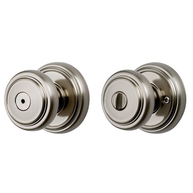 Baldwin Alcott Interior Privacy Door Knob Handle for BedroomBathroom Keyless Door Lock With Microban Protection in Satin Nickel