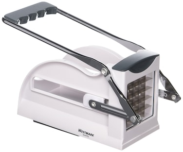 Westmark Multipurpose French Fry Cutter with 3 Thickness Adjustable Stainless Steel Blades and NonSlip Suction Pad Silver