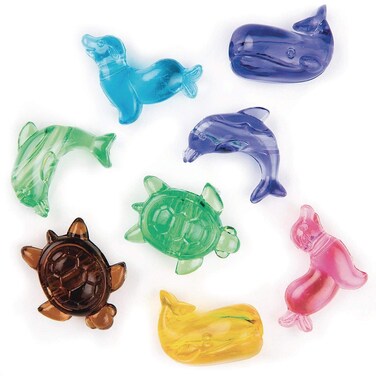 SS Worldwide Sealife Bead Mix Includes Whale Turtle Dolphin  Seal Large 25mm Size with 4mm Hole Makes Stringing Easy Mix with Pony Beads for Kids Jewelry Approx 120 Beads Per 12lb Bag