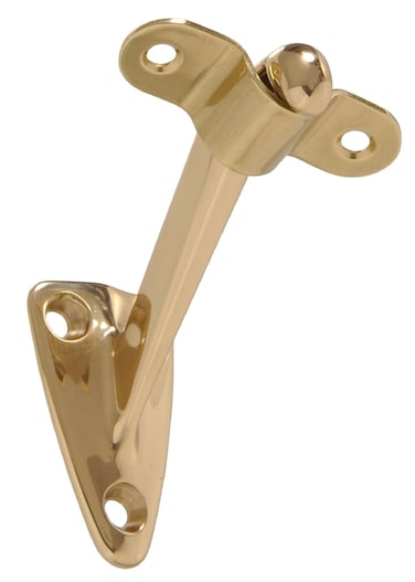 The Hillman Group 851537 Solid Brass Handrail Bracket Heavy Duty Bright Brass Finish