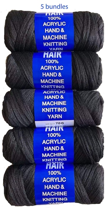 Brazilian Wool Acrylic Yarn for Hair Jumbo Braid Senegalese Twist Wraps Natural Black