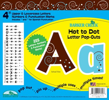 Barker Creek Letter PopOuts 4 Hot to Dot Multicolor Designer Letters for Bulletin Boards Breakrooms Reception Areas Signs Displays and More 4  255 Characters per Set 1709