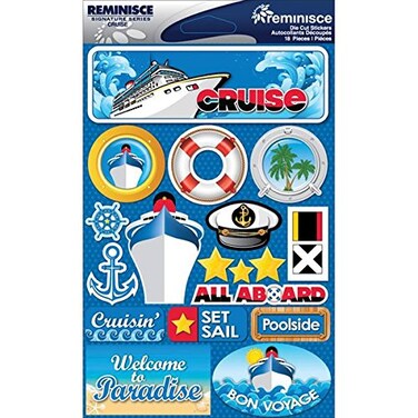 Reminisce Signature Dimensional Stickers Sheet 45 by 6Inch Cruise