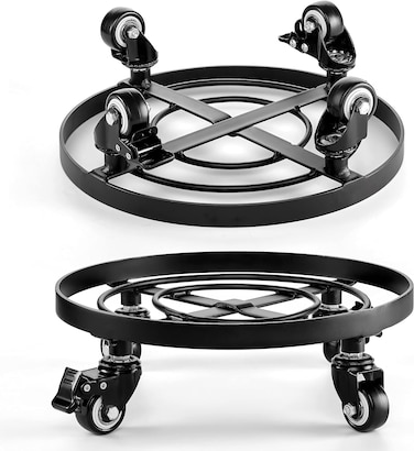 2pack Metal Plant Caddy with Wheels Heavy Duty 180 Lbs Capacity 14 Inch Plant Stand with 360 Lockable Wheels for Plant Pots Heavy Objects Hauling