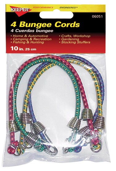 Keeper  10 Mini Bungee Cords 4 Pack  UV and WeatherResistant