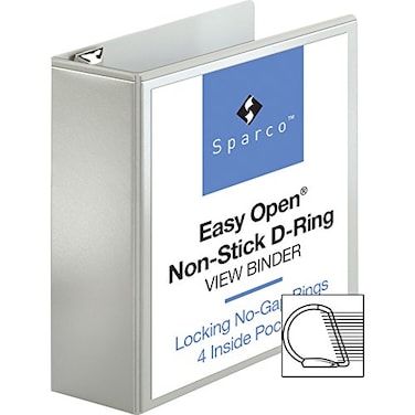 Business Source 26963 View Binder Locking DRing 4Inch Capacity Letter White