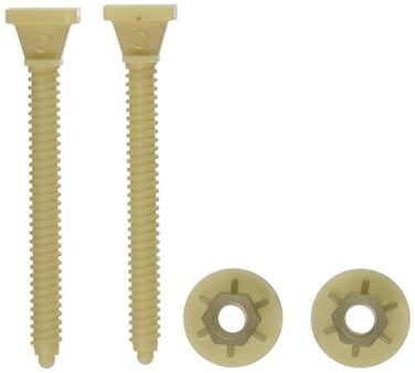 Eastman 40211 White Nylon Closet Bolt 312 inch 1Pair 312 2 Count
