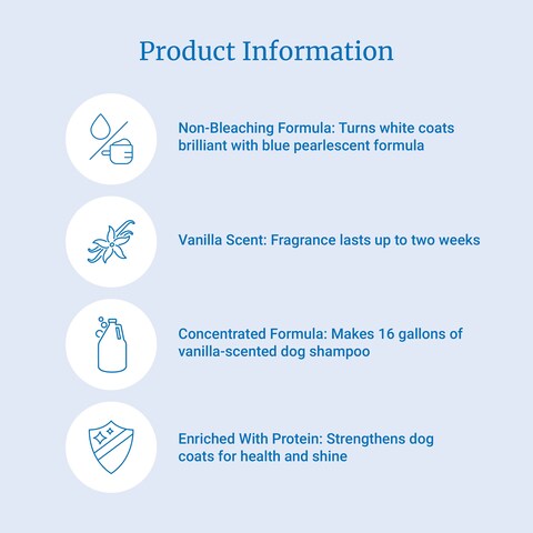 PetAg Fresh n Clean Whitening SnowyCoat Shampoo Vanilla Scent  18 oz  BleachFree Formula to Correct Yellow Discoloration  Strengthens  Moisturizes Coats  Soap Free