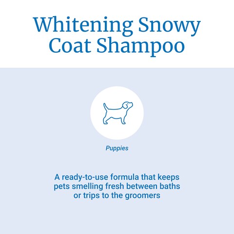 PetAg Fresh n Clean Whitening SnowyCoat Shampoo Vanilla Scent  18 oz  BleachFree Formula to Correct Yellow Discoloration  Strengthens  Moisturizes Coats  Soap Free