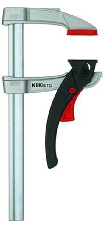 BESSEY KliKlamp Series Ratchet Action Lever Clamp  4Inch KLI3008  Fast Action Heavy Duty Clamps for Woodworking Carpentry  Cabinetry  Professional Grade for DIY and Home Improvement