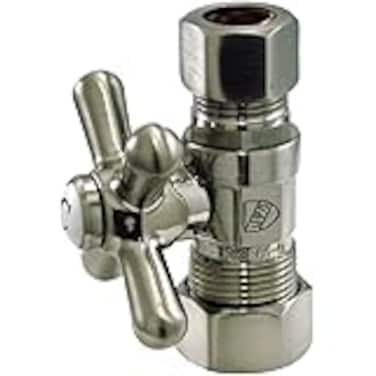 Kingston Brass CC44458X Vintage 58Inch IPS X 12Inch OD Comp QuarterTurn Straight Stop Valve 218Inch Brushed Nickel