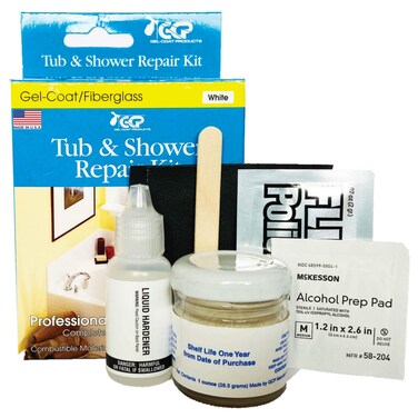 Gelcoat Products 58204 Tub and Shower Repair Kit Sealers White