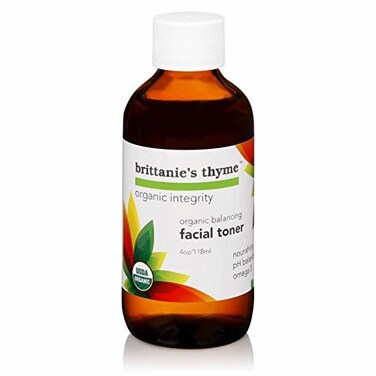 Brittanies Thyme Organic Balancing Witch Hazel Facial Toner 4 oz  Peppermint  Sweet Orange Oils Relieve  Calm Complexion  Gentle Fast Acting Toner