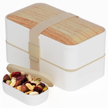 Bentoheaven Premium Bento Box Adult Lunch Box with Compartments for Women  Men Set of Utensil  Chopsticks  Dip Container Cute Japanese Kids Bento Lunch Box Microwavable Bright Light