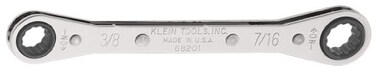 Klein Tools 68201 Ratcheting Box Wrench Made in USA 38Inch x 716Inch with Reverse Ratcheting and Chrome Plated Finish