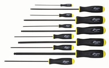 Bondhus 10737 Set of 11 Balldriver Screwdrivers ProGuard Finish Long Length sizes 56438Inch