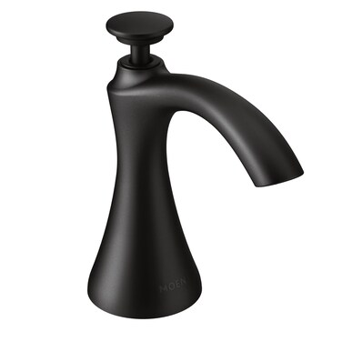 Moen S3946BL Transitional Deck Mounted Kitchen Soap Dispenser with Above the Sink Refillable Bottle Matte Black