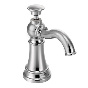 Moen S3945C Traditional Deck Mounted Kitchen Soap Dispenser with Above the Sink Refillable Bottle Chrome