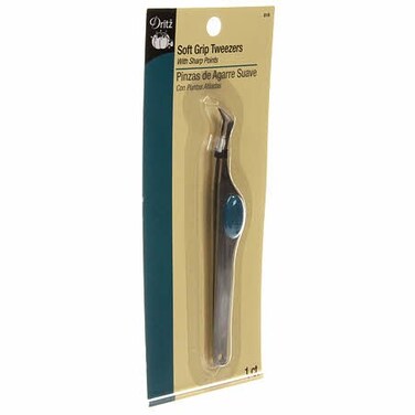 Dritz 818 Soft Grip Tweezers 4 inches Silver