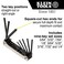 Klein Tools 70591 Folding Hex Key Set 9Key SAE Sizes