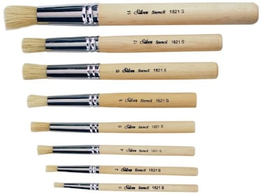 Silver Stencil 8pc Set Stencil Short 8 Pc