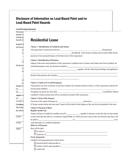 Adams Residential Lease Forms and Instructions Print and Downloadable LF310