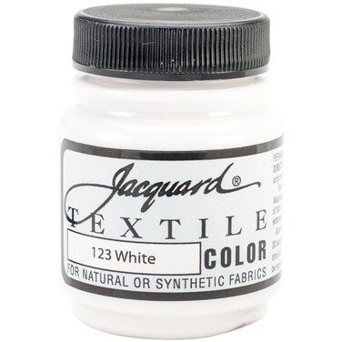 Jacquard Fabric Paint for Clothes  225 Oz Textile Color White Leaves Fabric Soft  Permanent and Colorfast  Professional Quality Paints Made in USA  Holds up Exceptionally Well to Washing