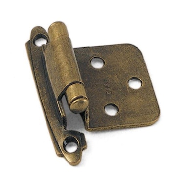 Laurey 28705 No Offset Antique Brass Semi Concealed Cabinet Hinges 1 Count Pack of 1