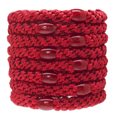 L Erickson Grab  Go Pony  Red  8 Pack Ponytail Holder Hair Ties