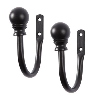 Kenney Davenport Window Curtain Holdback Pair Matte Black