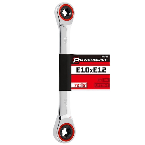 Powerbuilt 641760 Ratcheting Double BoxEnd EStar Wrench  E10E12