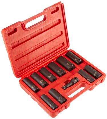 SUNEX TOOLS 2611 12Inch Drive Extra Thin Wall Deep Impact Socket Set